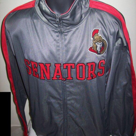 Ottawa SENATORS NHL Full Zip Track Jacket GRAY 2X-TALL, 3X - Picture 2 of 4
